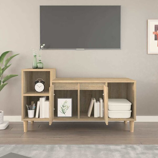 Sonoma tölgyszínű szerelt fa TV-szekrény 100x35x55 cm