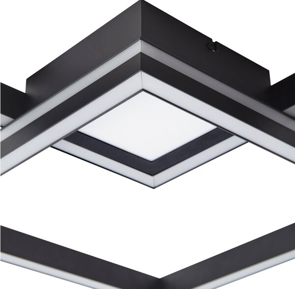 Lucande Smart LED mennyezeti lámpa Tjado, 85cm, fekete, RGB, CCT, dimmelhető, Fekete, Nappali / Étkező, fém, Modern