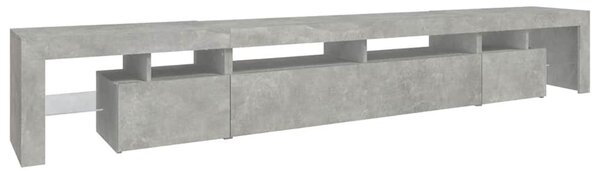 Betonszürke TV-szekrény LED lámpákkal 260x36,5x40 cm