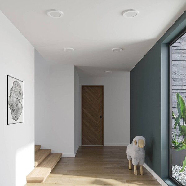 PRIOS Prios LED mennyezeti lámpa Aureka, 3 darabos szett, érzékelő, Ø 23 cm, fehér, Fehér / opál, Nappali / Étkező, Alumínium, Modern
