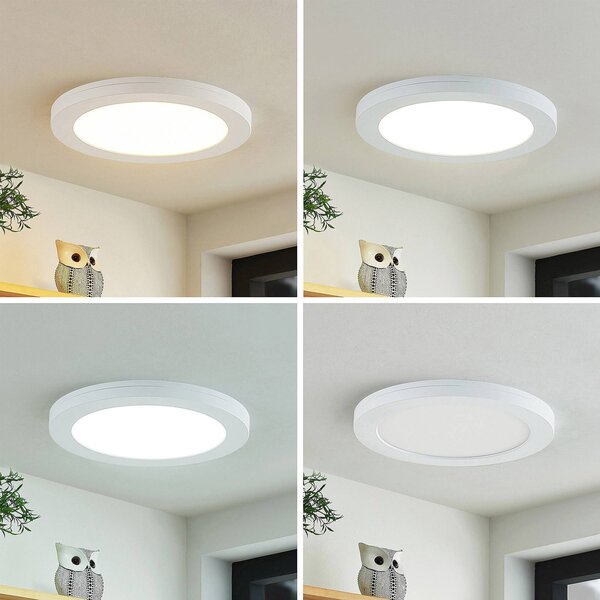 PRIOS Prios LED mennyezeti lámpa Aureka, 3 darabos szett, érzékelő, Ø 23 cm, fehér, Fehér / opál, Nappali / Étkező, Alumínium, Modern