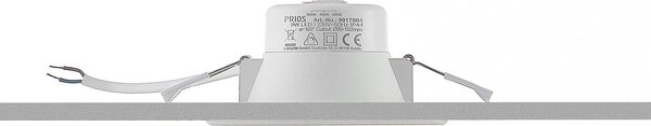 PRIOS Prios LED-es süllyesztett lámpa Rida, 10 darabos szett, fehér, 12 cm, CCT, IP44, dimmelhető, Fehér / opál, Fürdőszoba, Alumínium, Modern