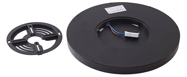 Lindby Smart LED mennyezeti lámpa Pravin, Ø 30 cm, CCT, fekete, dimmelhető, Fekete, Nappali / Étkező, Műanyag, Modern