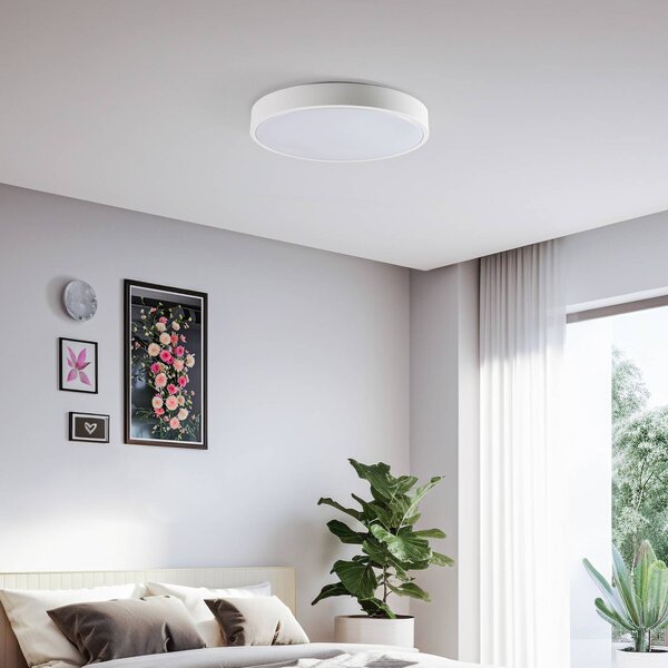 Lindby Smart LED-es mennyezeti lámpa Innes fehér Ø 38 cm RGB CCT Tuya, dimmelhető, Fehér / opál, Nappali / Étkező, fém, Modern
