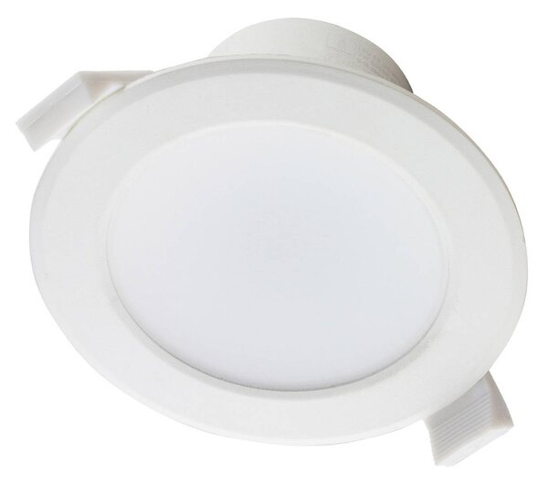 PRIOS Prios LED-es süllyesztett lámpa Rida, 3 darabos szett, fehér, 15 cm, CCT, IP44, dimmelhető, Fehér / opál, Fürdőszoba, Alumínium, Modern