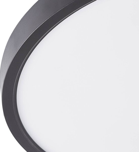 Lindby Smart LED mennyezeti lámpa Pravin, Ø 30 cm, CCT, fekete, dimmelhető, Fekete, Nappali / Étkező, Műanyag, Modern