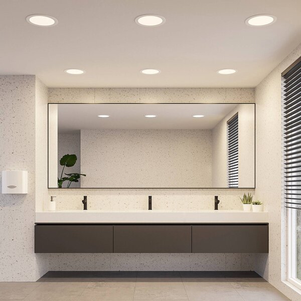 PRIOS Prios LED süllyesztett lámpa Cadance, fehér, 24cm, 10 darabos készlet, CCT, dimmelhető, Fehér / opál, Fürdőszoba, Alumínium, Modern