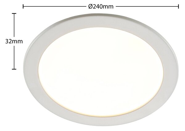 PRIOS Prios LED süllyesztett lámpa Cadance, fehér, 24cm, 10 darabos készlet, CCT, dimmelhető, Fehér / opál, Fürdőszoba, Alumínium, Modern