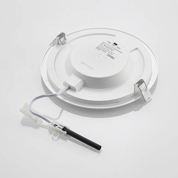 PRIOS Prios LED süllyesztett lámpa Cadance, fehér, 24cm, 10 darabos készlet, CCT, dimmelhető, Fehér / opál, Fürdőszoba, Alumínium, Modern