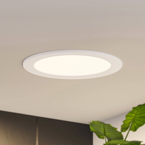 PRIOS Prios LED süllyesztett lámpa Cadance, fehér, 22 cm, 10 darabos készlet, CCT, dimmelhető, Fehér / opál, Fürdőszoba, Alumínium, Modern