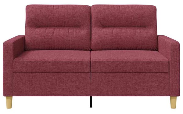 Kétszemélyes bordó szövet kanapé 120 cm