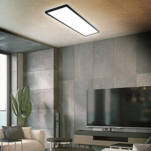 Briloner Felületre szerelhető LED panel Slim 58x20cm on/off 4,000K fekete, Fekete, Dolgozószoba / Iroda, Műanyag, Modern