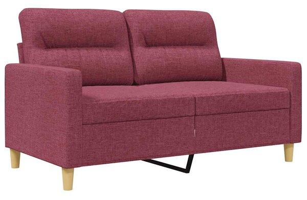 Kétszemélyes bordó szövet kanapé 120 cm