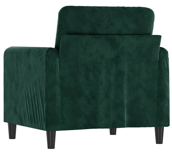 Sötétzöld bársony kanapéfotel 60 cm