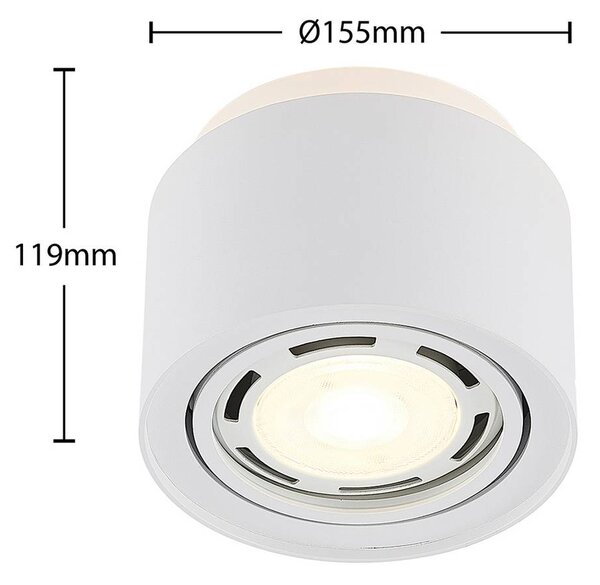 Arcchio mennyezeti lámpa Walisa, Ø 15 cm, kerek, fehér, 3 darabos szett, dimmelhető, Fehér / opál, Nappali / Étkező, Alumínium, Modern