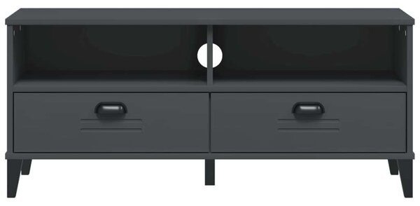 VidaXL VIKEN TV Szekrény - Tömör Fenyőfa - Antracit Szürke - 106cm