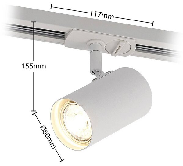 Lindby 1 fázisú sínrendszer Linaro, GU10, 14 izzó, fehér, dimmelhető, Fehér / opál, Nappali / Étkező, fém, Modern