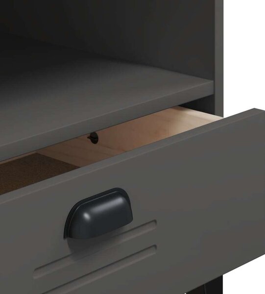 VidaXL VIKEN TV Szekrény - Tömör Fenyőfa - Antracit Szürke - 106cm
