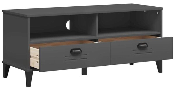 VidaXL VIKEN TV Szekrény - Tömör Fenyőfa - Antracit Szürke - 106cm