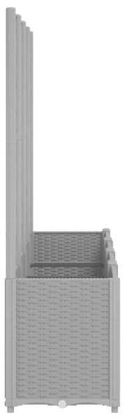 VidaXL világosszürke PP rácsos kerti ültetőláda 160 x 40 x 140 cm