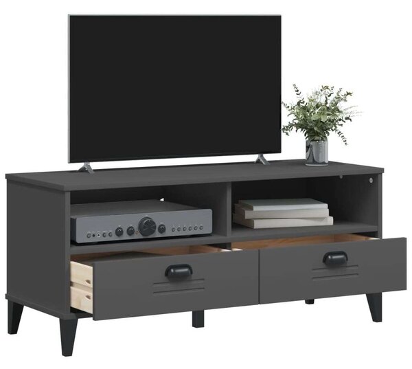VidaXL VIKEN TV Szekrény - Tömör Fenyőfa - Antracit Szürke - 106cm