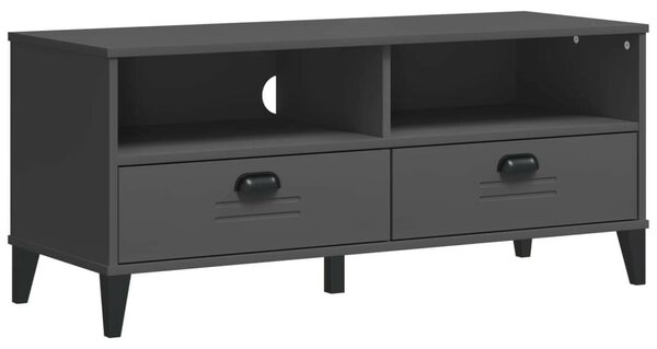 VidaXL VIKEN TV Szekrény - Tömör Fenyőfa - Antracit Szürke - 106cm
