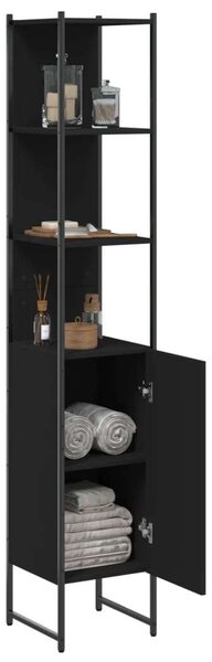 VidaXL Fürdőszobaszekrény - Fekete - 33x33x185,5cm