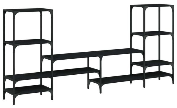 VidaXL TV-szekrény szett - Fekete - 206,5x28,5x95 cm