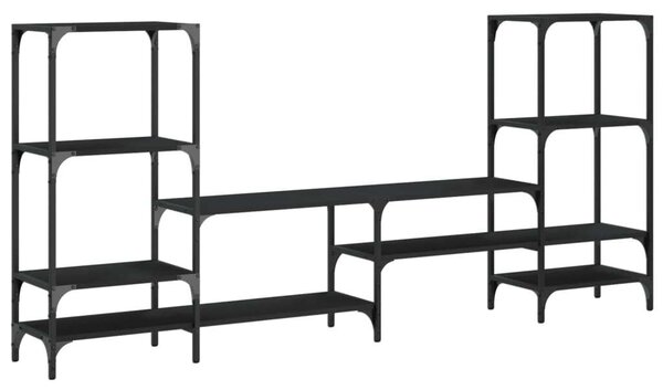 VidaXL TV-szekrény szett - Fekete - 206,5x28,5x95 cm