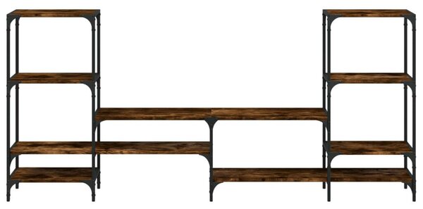 VidaXL Ipari Stílusú TV-Szekrény Szett - Füstölt Tölgy - 206,5x28,5x95 cm