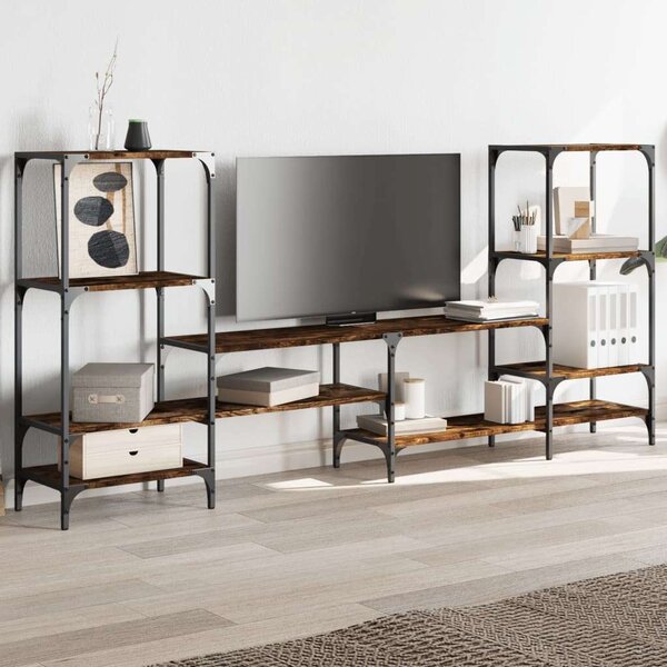 VidaXL Ipari Stílusú TV-Szekrény Szett - Füstölt Tölgy - 206,5x28,5x95 cm