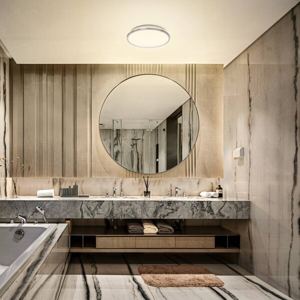 LEDVANCE Bathroom Ceiling LED mennyezeti lámpa, Króm / ezüst, Fürdőszoba, Alumínium, Modern