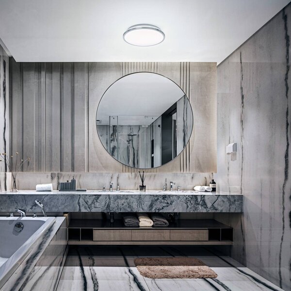 LEDVANCE Bathroom Ceiling LED mennyezeti lámpa, Króm / ezüst, Fürdőszoba, Alumínium, Modern