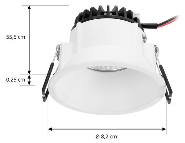 Arcchio LED downlight Niria fehér, 3,000K, dimmelhető, Fehér / opál, Nappali / Étkező, Alumínium, Modern