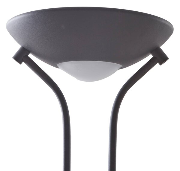 Lindby LED állólámpa Josefin, fekete, olvasólámpa, dimmelhető, dimmelhető, Fekete, Nappali / Étkező, fém, Modern