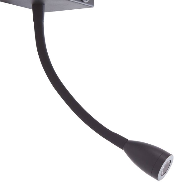 Lindby fali lámpa Thorid, fekete, USB, LED-es olvasólámpa, G9, Fekete, Nappali / Étkező, fém, Modern