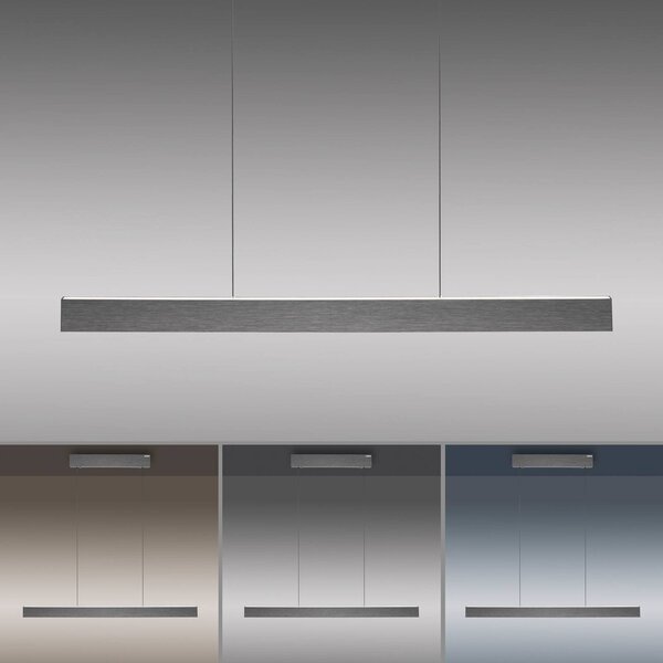 PURE LED függő világítás E-Motion, platina, CCT, dimmelhető, Alu / szürke / cink, Nappali / Étkező, Alumínium, Modern