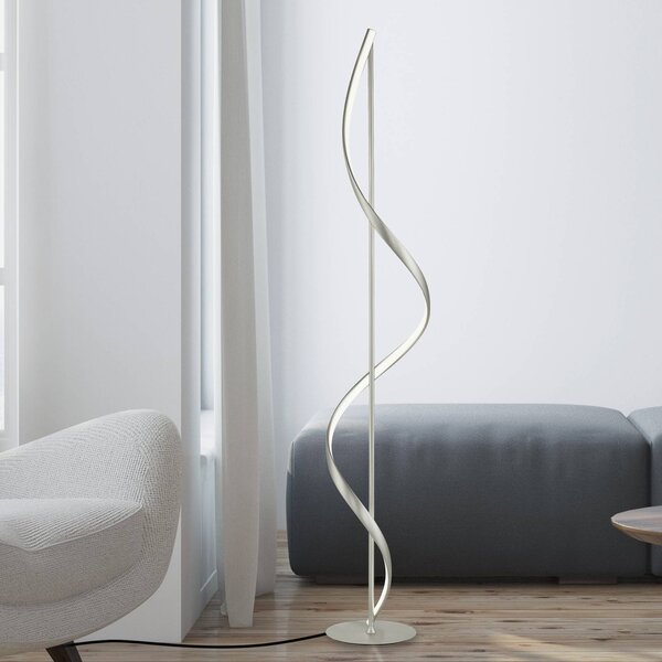 Q-Smart-Home Paul Neuhaus Q-Swing LED álló világítás, acél, dimmelhető, Alu / szürke / cink, Nappali / Étkező, Alumínium, Modern
