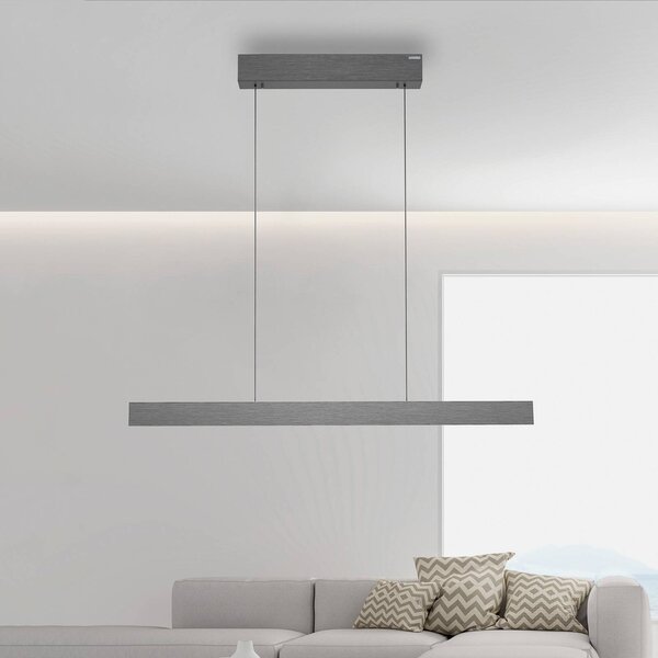 PURE LED függő világítás E-Motion, platina, CCT, dimmelhető, Alu / szürke / cink, Nappali / Étkező, Alumínium, Modern