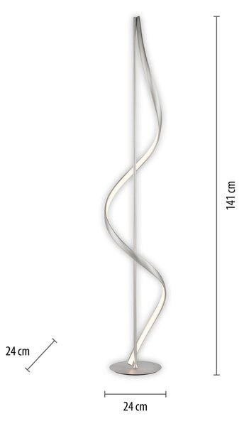 Q-Smart-Home Paul Neuhaus Q-Swing LED álló világítás, acél, dimmelhető, Alu / szürke / cink, Nappali / Étkező, Alumínium, Modern