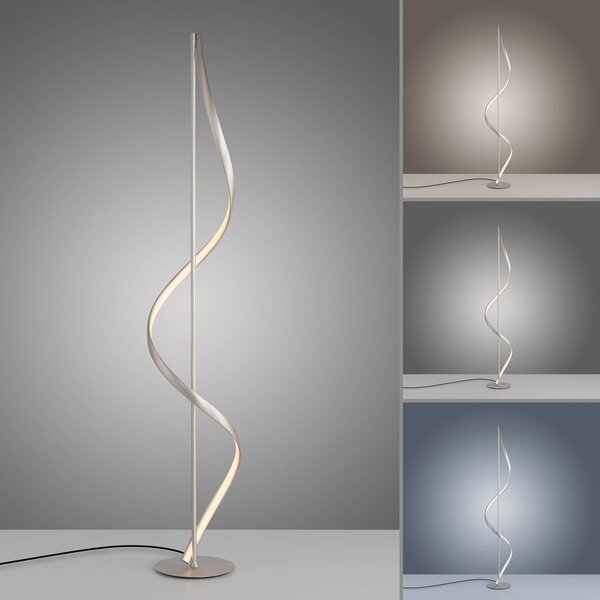 Q-Smart-Home Paul Neuhaus Q-Swing LED álló világítás, acél, dimmelhető, Alu / szürke / cink, Nappali / Étkező, Alumínium, Modern