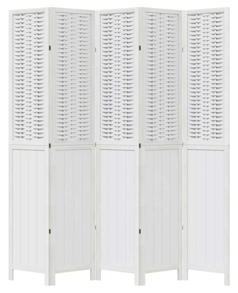 Bambusz Térelválasztó - 5 Paneles - 175-180x220 cm - Fehér