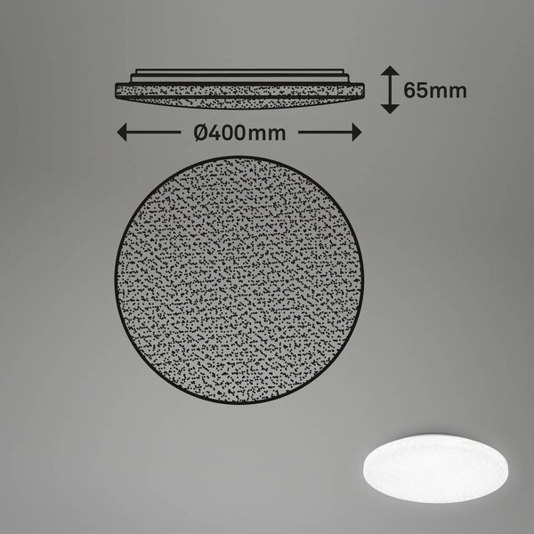 Briloner LED mennyezeti lámpa Case IP44 csillagos égbolt 840 Ø 40cm, Fehér / opál, Fürdőszoba, Műanyag, Modern