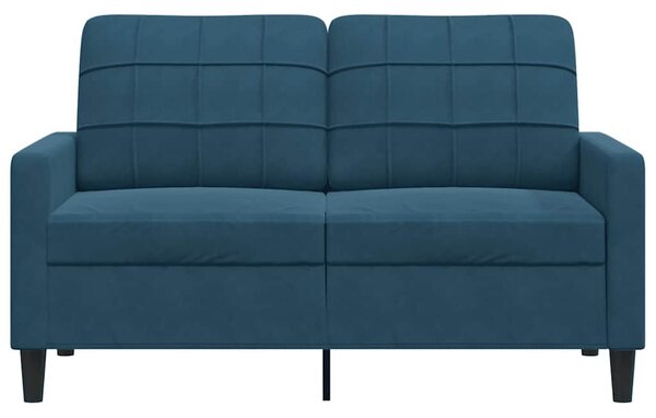 Kétszemélyes kék bársony kanapé 120 cm