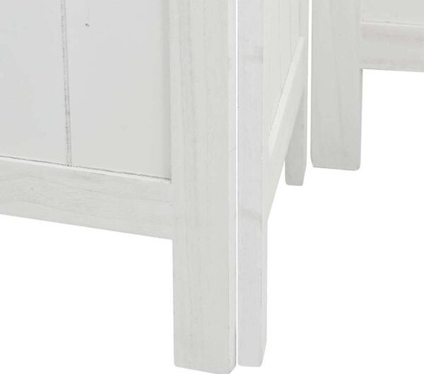 VidaXL 6 Paneles Fehér Bambusz és Fa Térelválasztó - 210x180cm