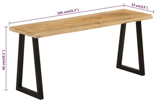 VidaXL Mangófa Pad - Ipari Stílus - 105cm