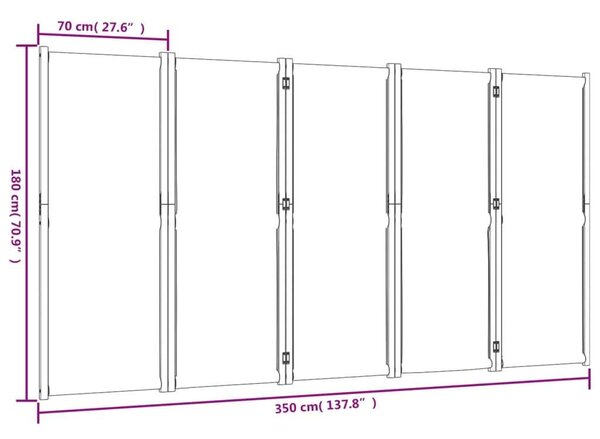 Akácfa Térelválasztó - 5 Panel - 350x180 cm