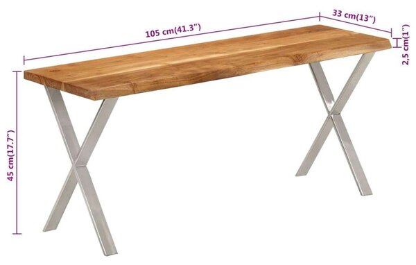 VidaXL Akácfa Pad - X-láb - 105cm