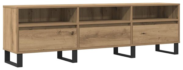 Kézműves tölgy színű szerelt fa TV-szekrény 150 x 30 x 44,5 cm