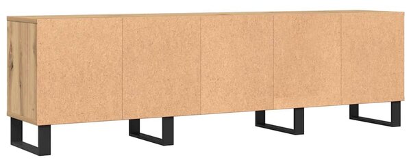 Kézműves tölgy színű szerelt fa TV-szekrény 150 x 30 x 44,5 cm